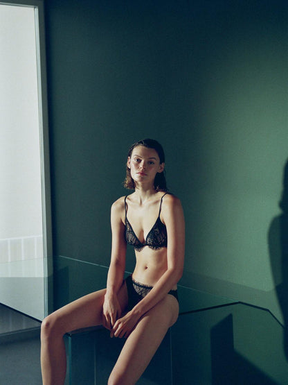 Lace cotton blend bralette