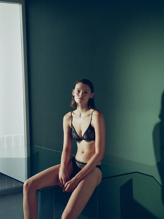 Lace cotton blend bralette