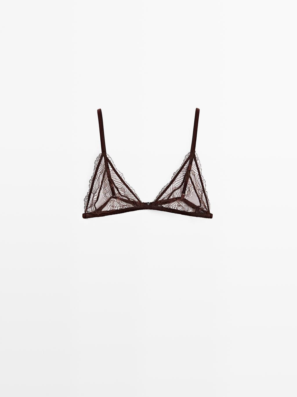 Lace triangle bralette