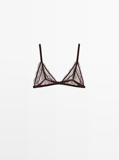 Lace triangle bralette