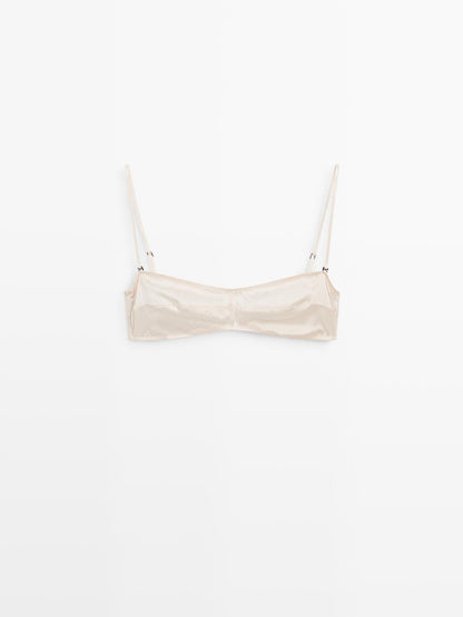Silk blend bandeau top