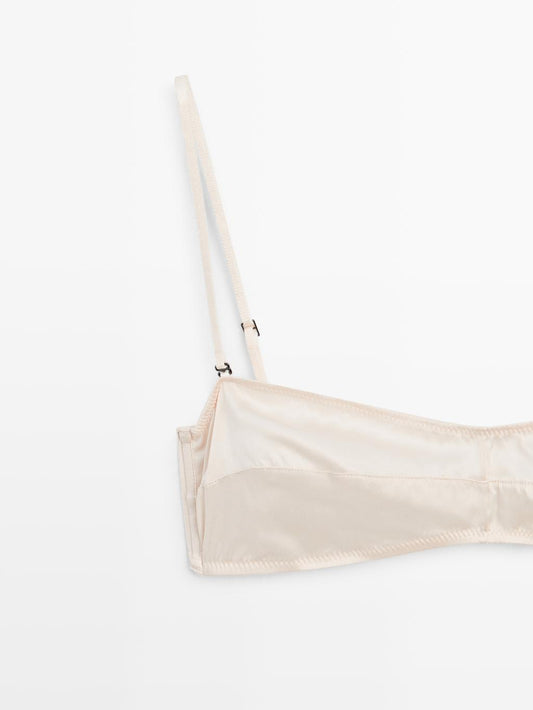 Silk blend bandeau top