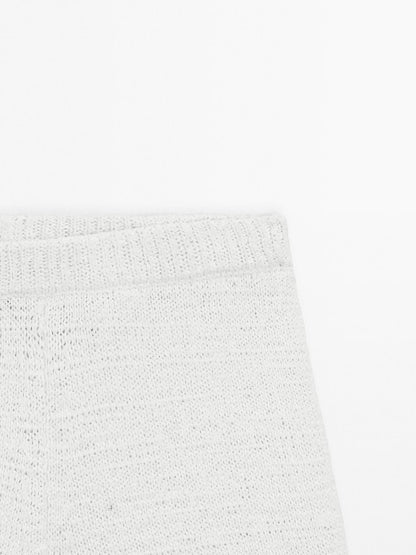 Cotton blend knit shorts