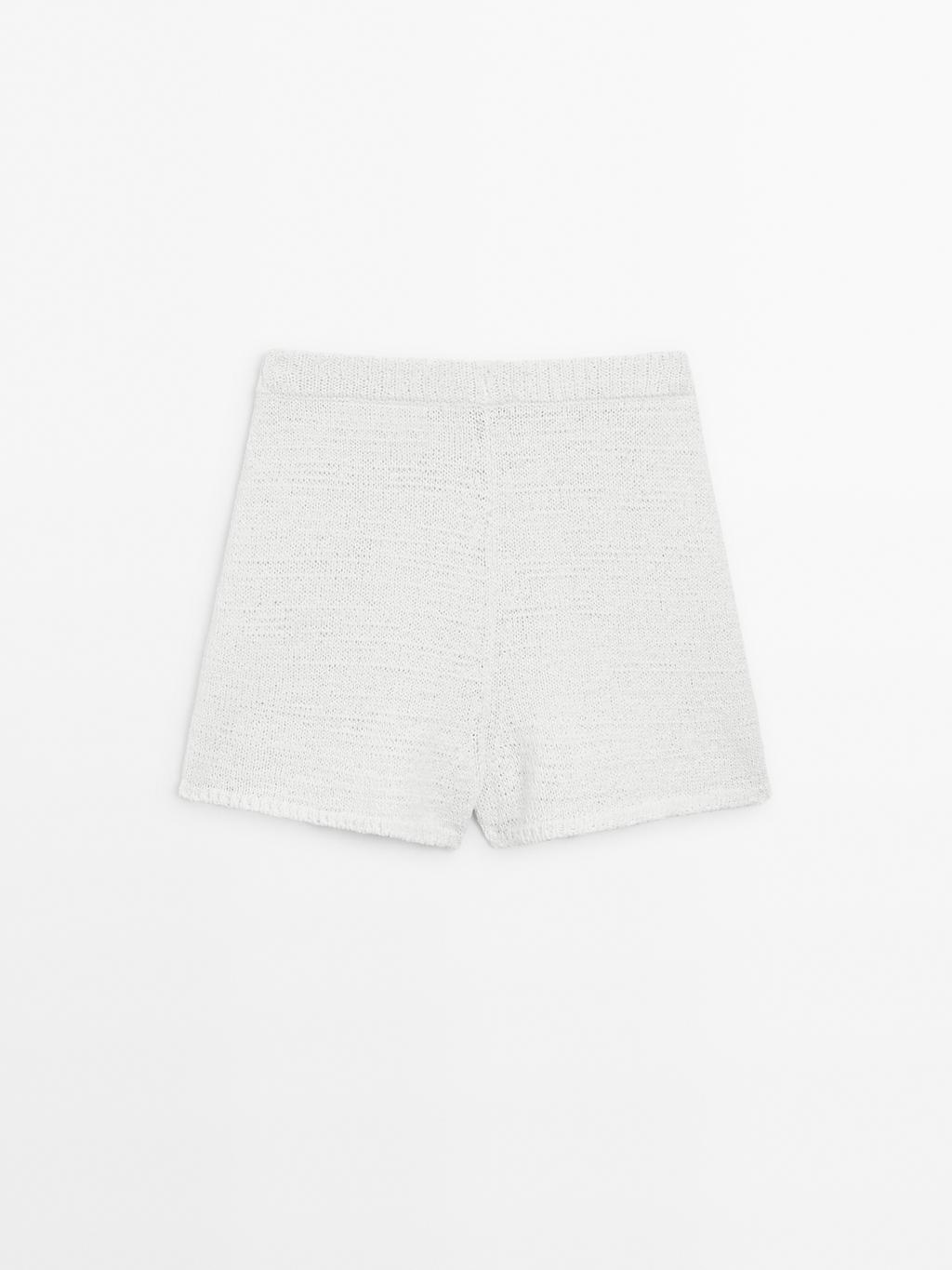 Cotton blend knit shorts