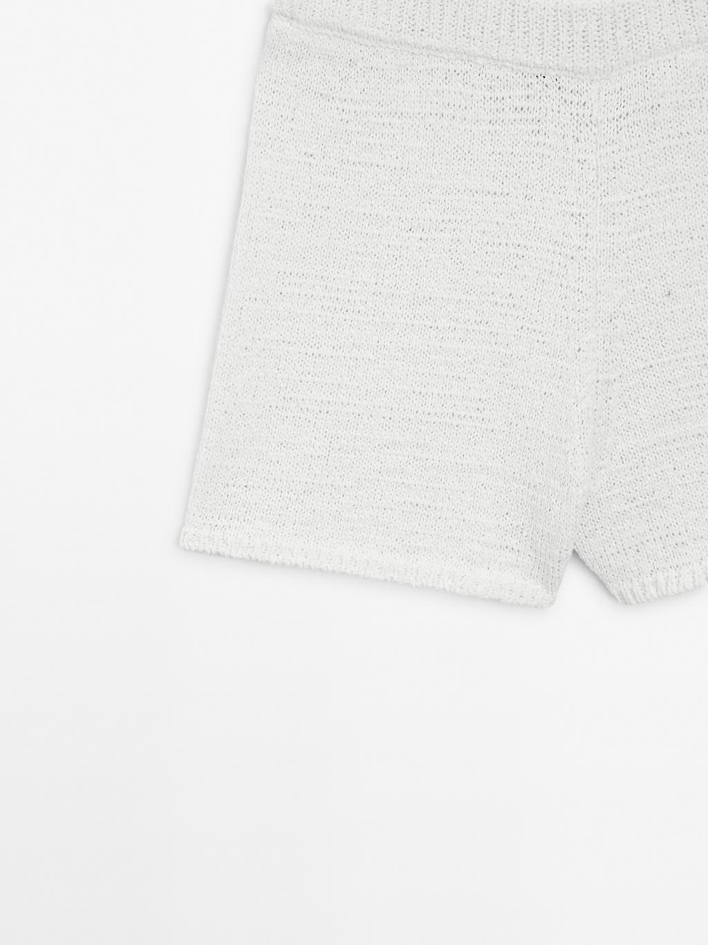 Cotton blend knit shorts