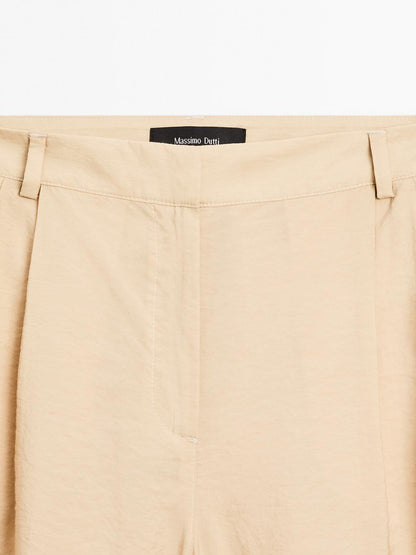 Darted palazzo trousers