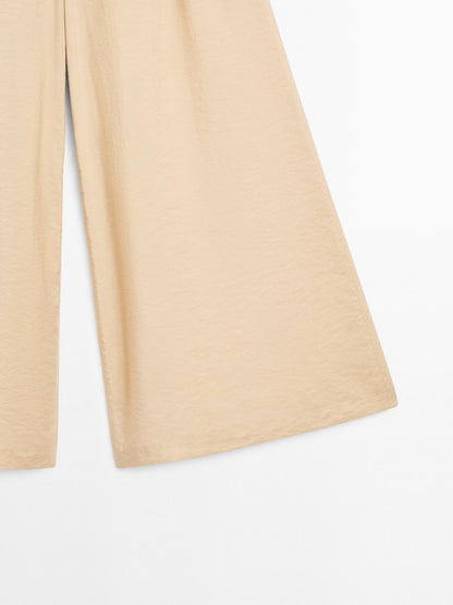 Darted palazzo trousers