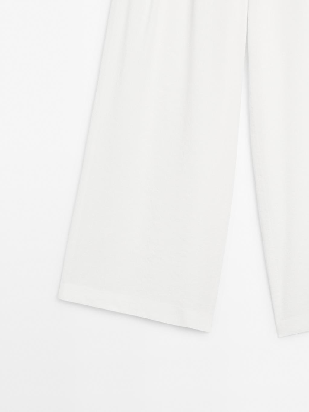 Linen blend darted palazzo trousers
