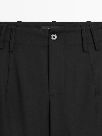 100% wool boyfriend fit trousers