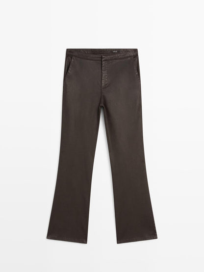 Flared cropped trousers
