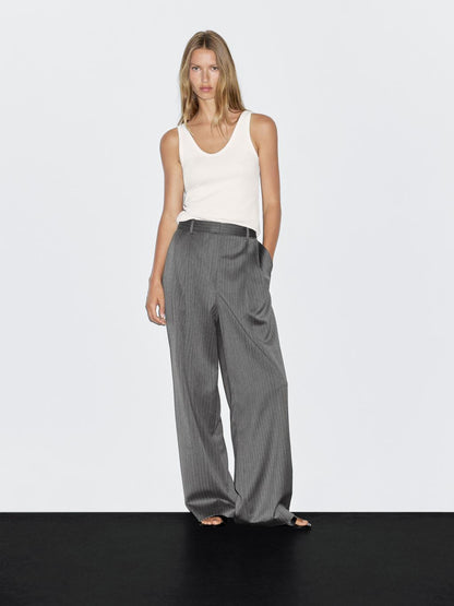 100% wool pinstripe trousers