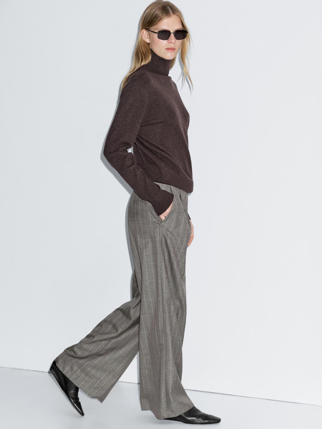 100% wool pinstripe trousers