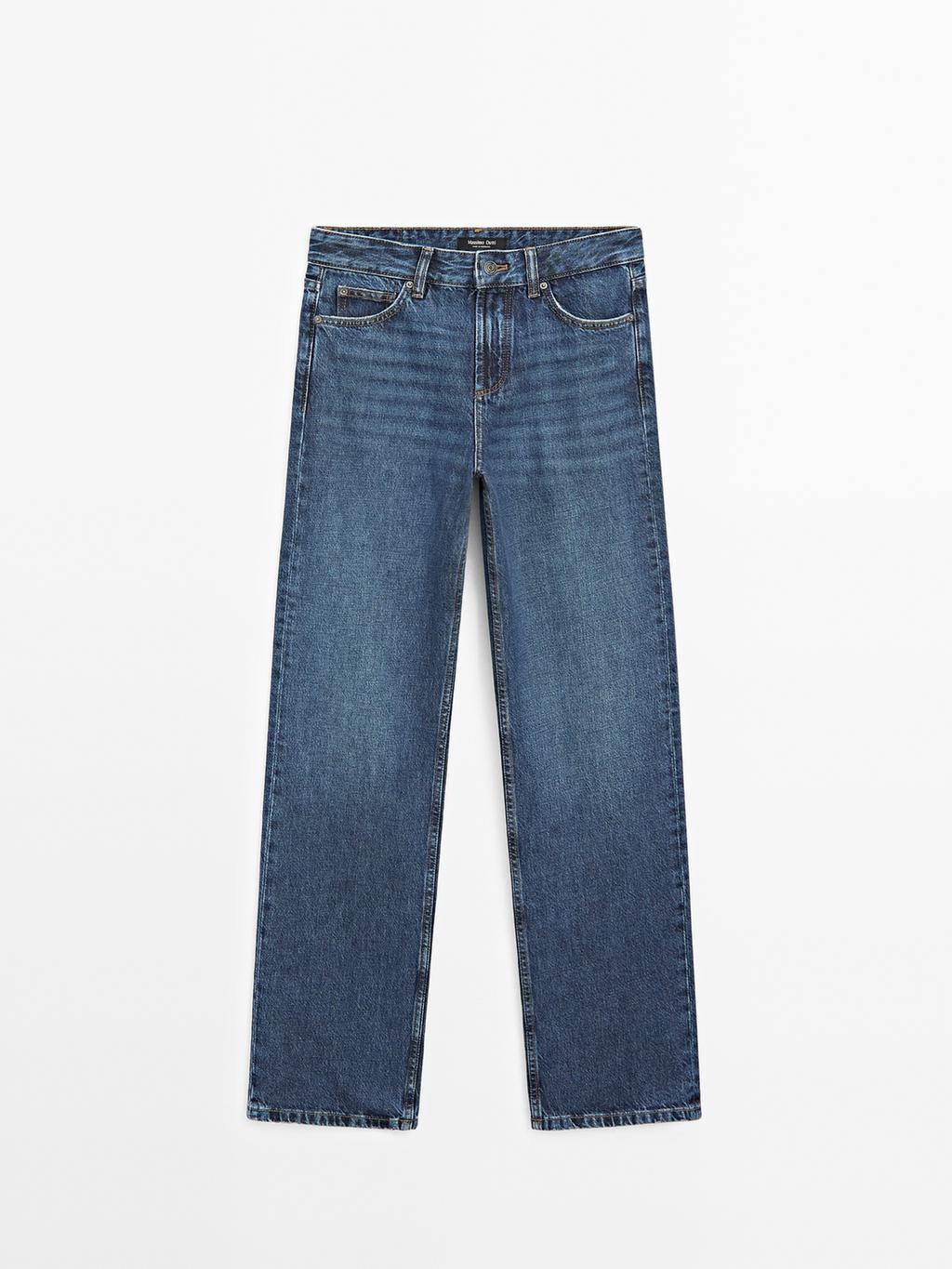 Mid-rise straight-leg jeans