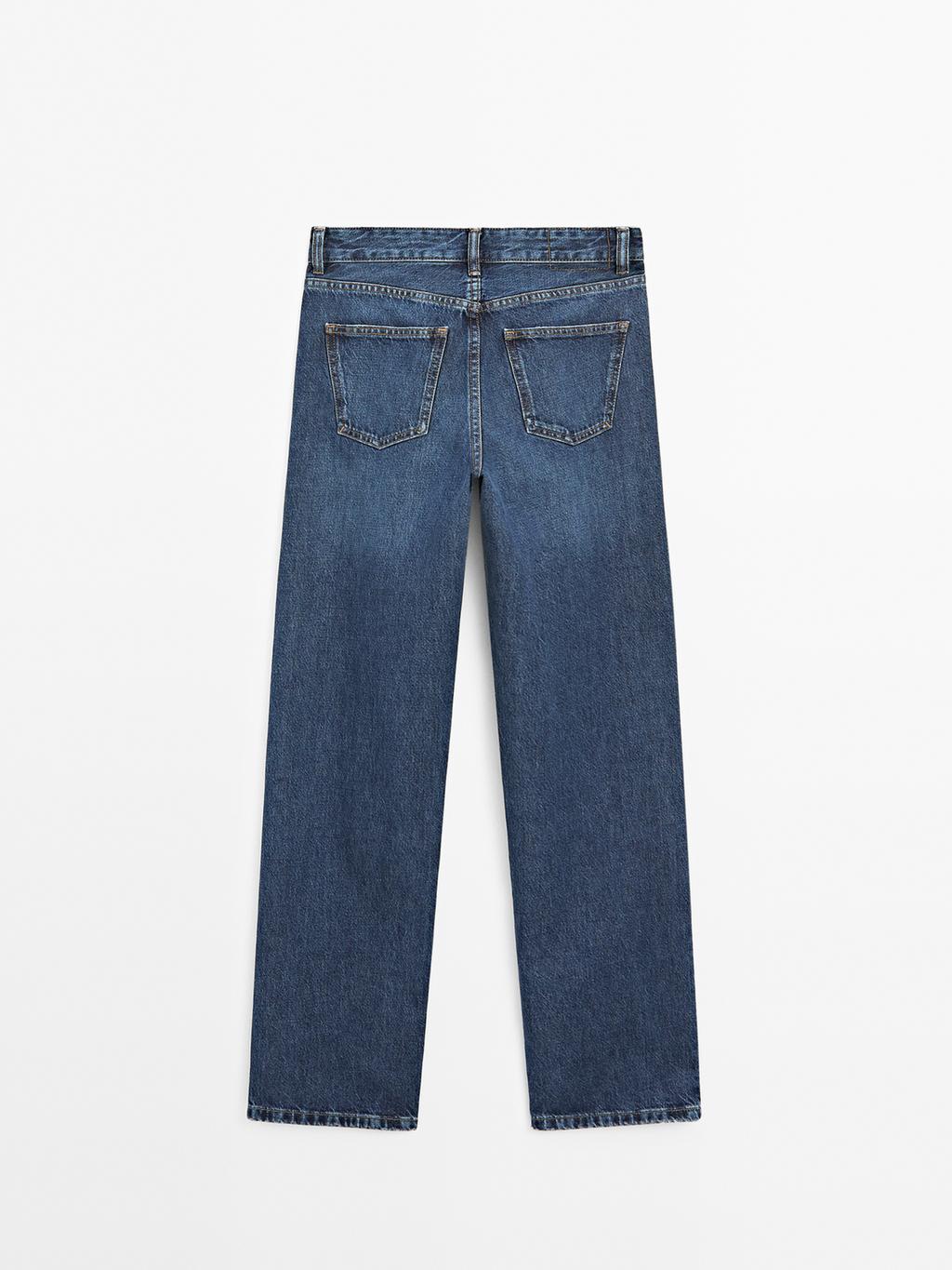 Mid-rise straight-leg jeans