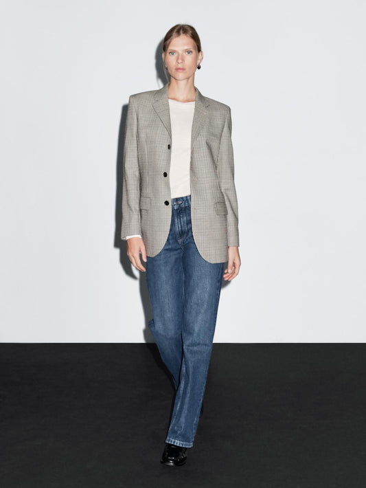 Mid-rise straight-leg jeans