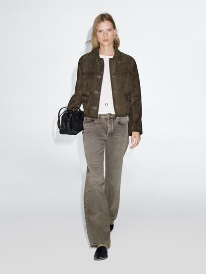 Mid-rise wide-leg jeans