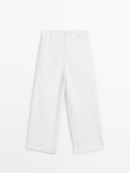 High-waist barrel fit trousers