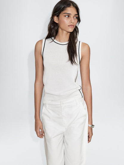 High-waist barrel fit trousers