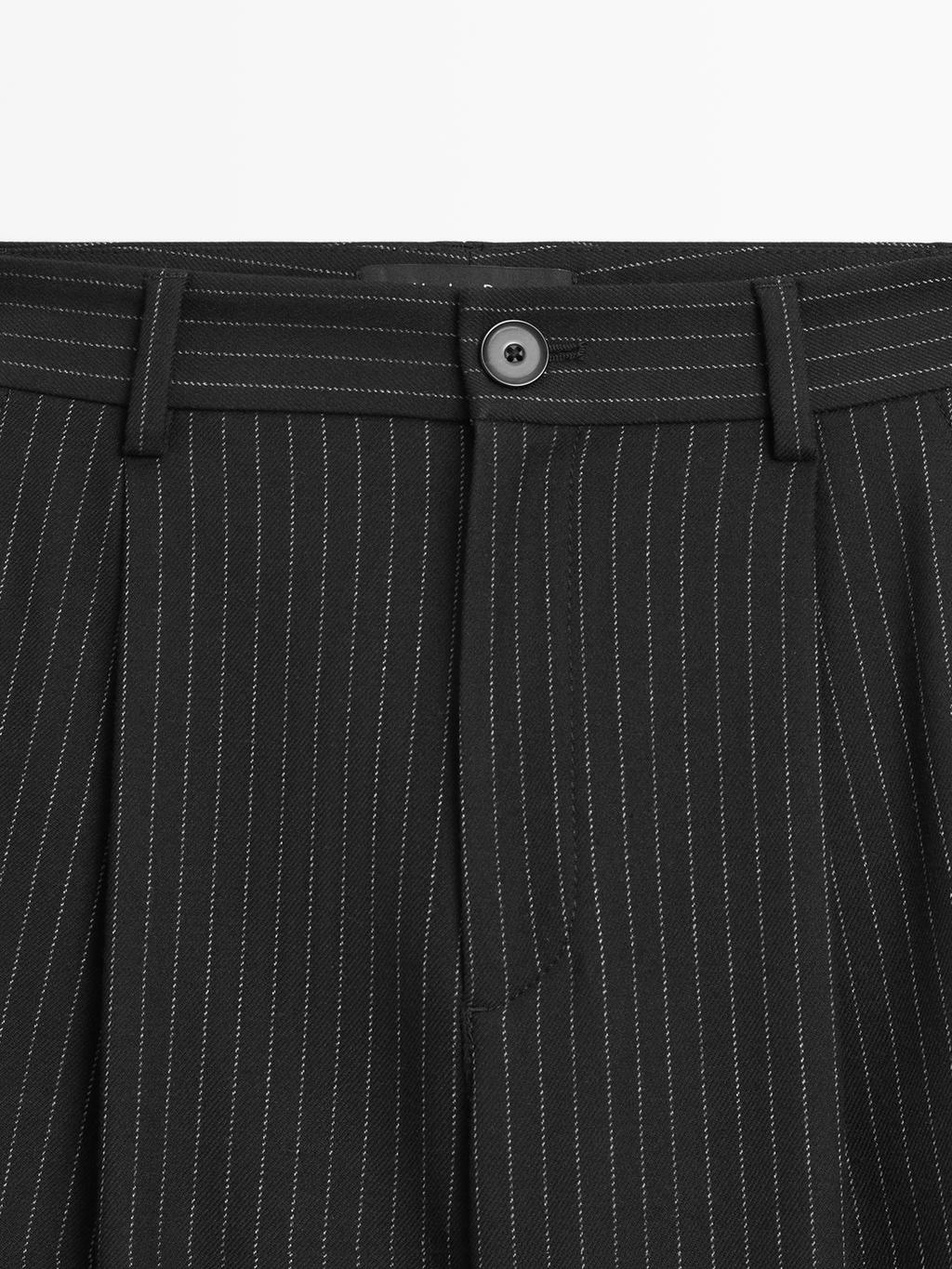 Pinstripe wide-leg trousers