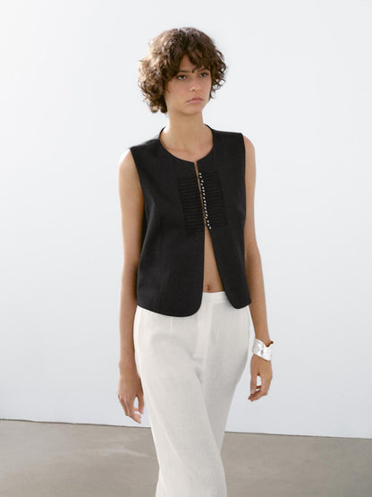 100% linen suit trousers