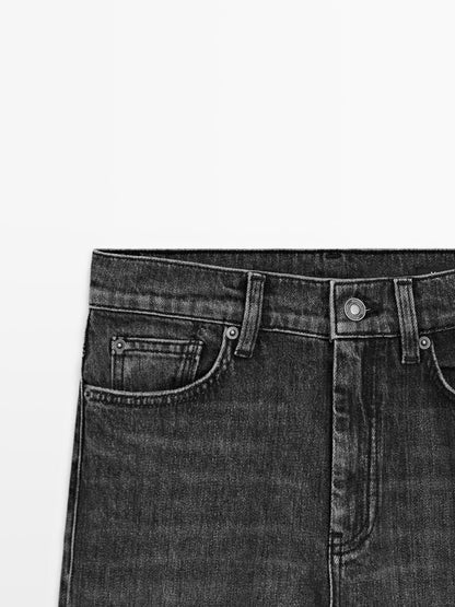 High-waist boot-cut jeans