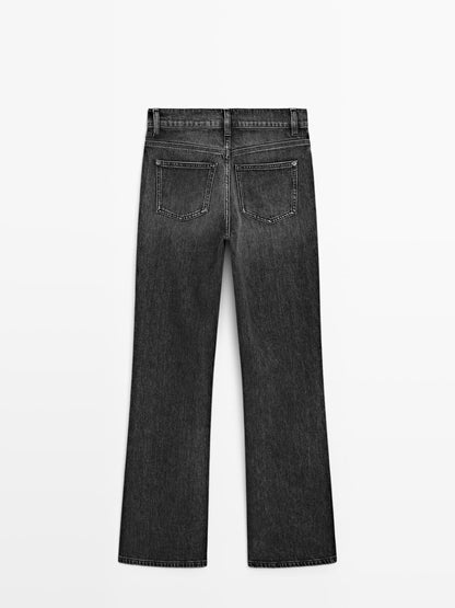High-waist boot-cut jeans