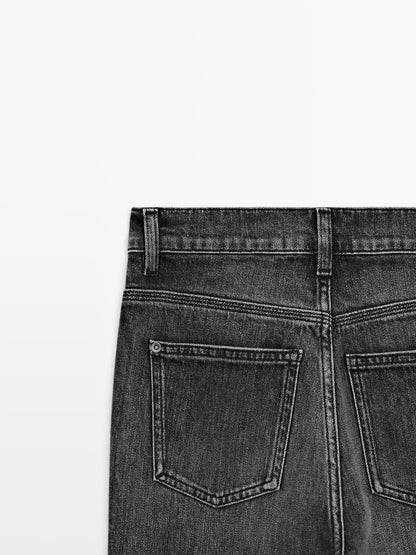 High-waist boot-cut jeans