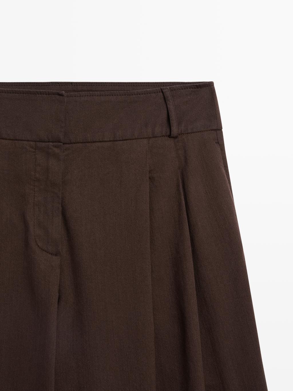 High-waist wide-leg trousers