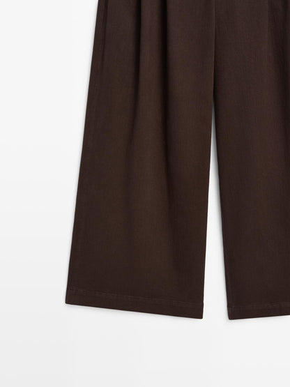 High-waist wide-leg trousers