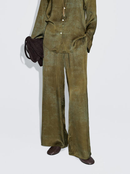 Printed flowing wide-leg trousers