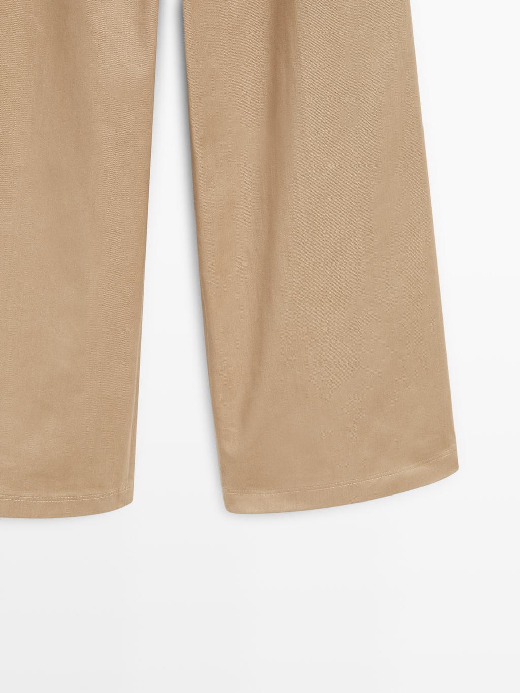 Wide-leg darted trousers