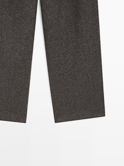 Knickerbocker yarn effect suit trousers