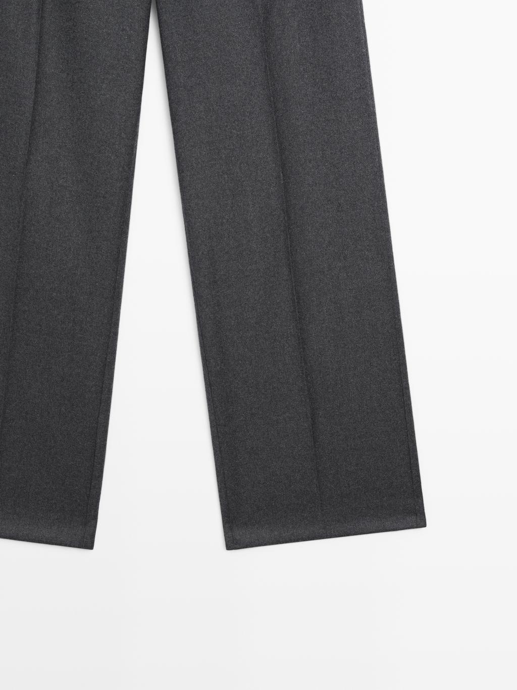 100% wool flannel suit trousers