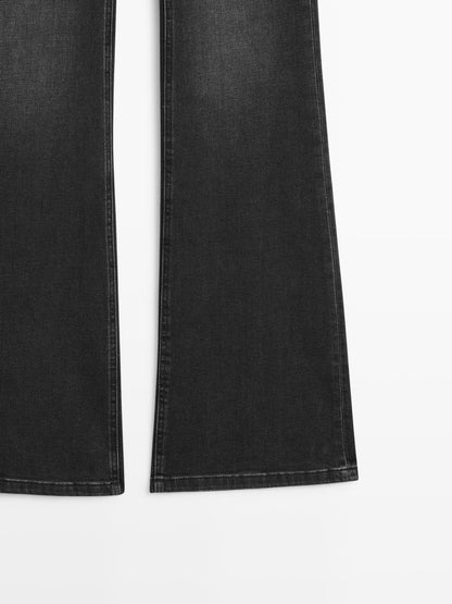 High waist flare fit skinny jeans