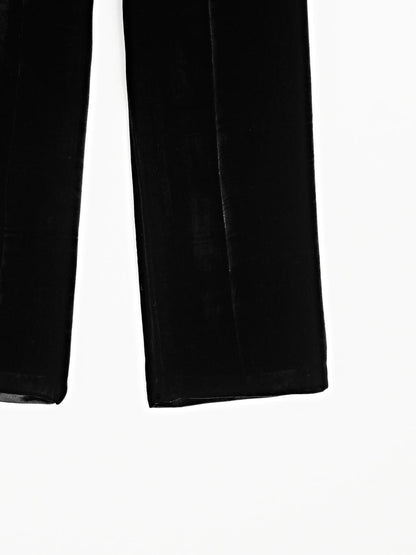 Wide-leg velvet trousers