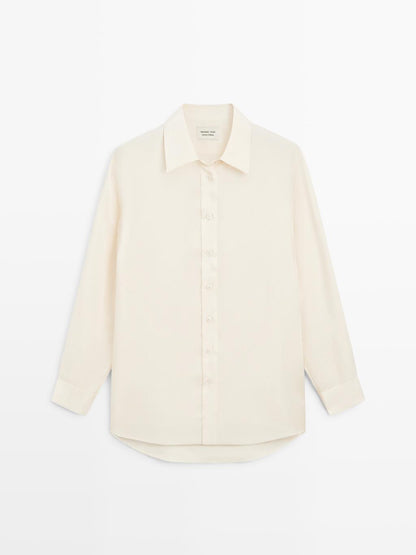 Flowing satin oversize shirt - LIMITED