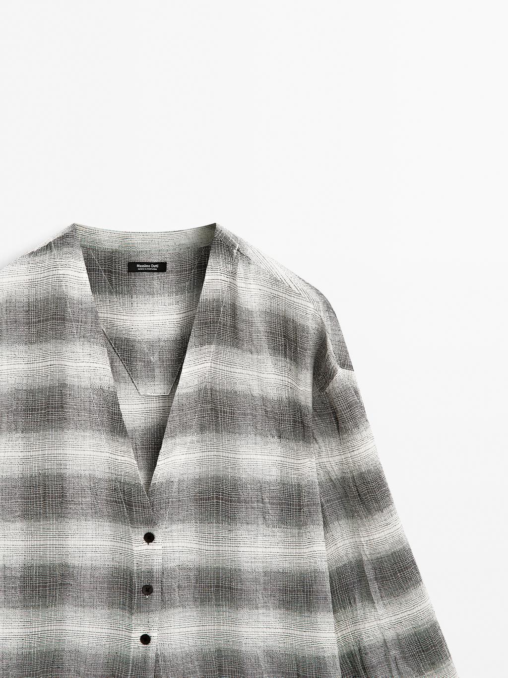 Long check tunic dress