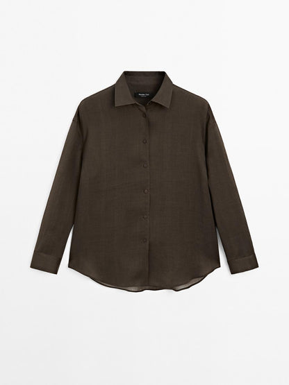 Flowing ramie blend shirt