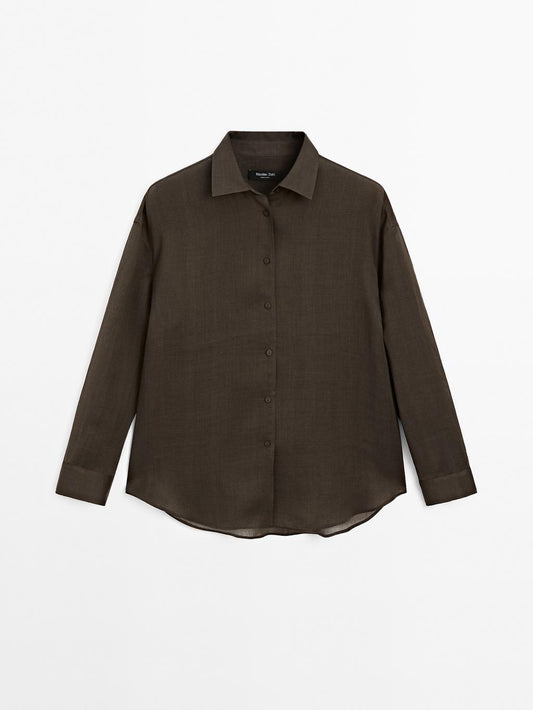 Flowing ramie blend shirt