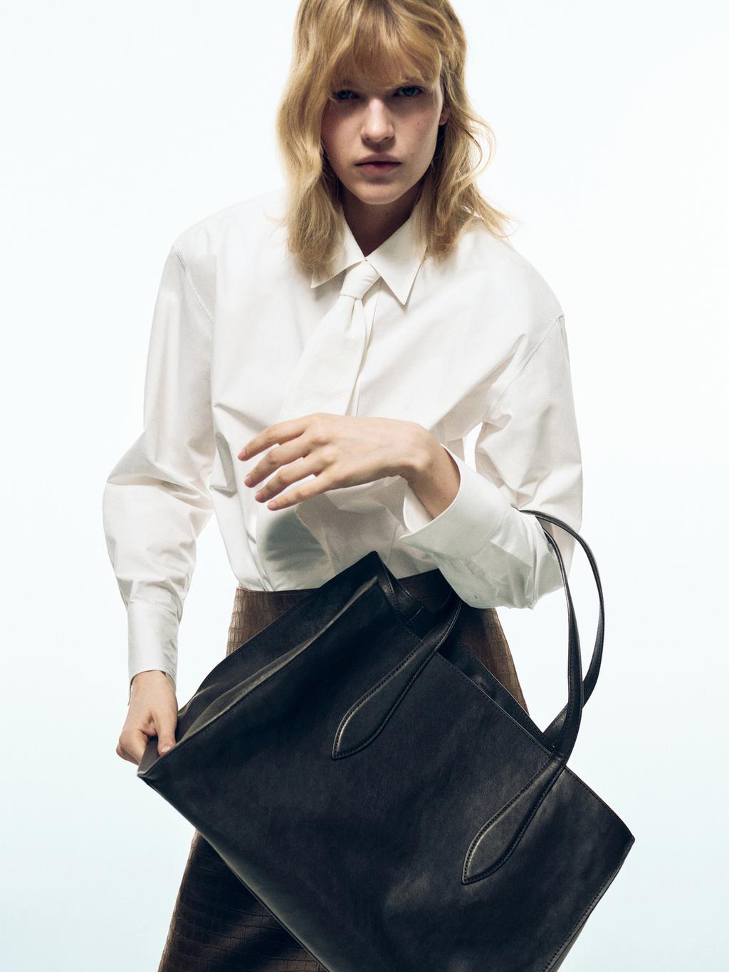 Long 100% cotton poplin shirt