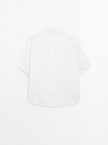 100% linen short sleeve shirt