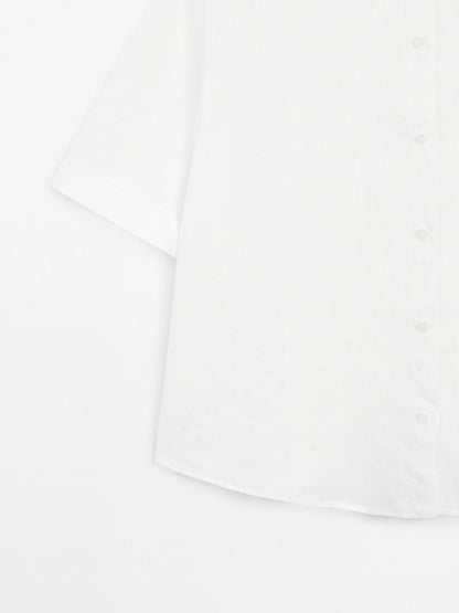100% linen short sleeve shirt