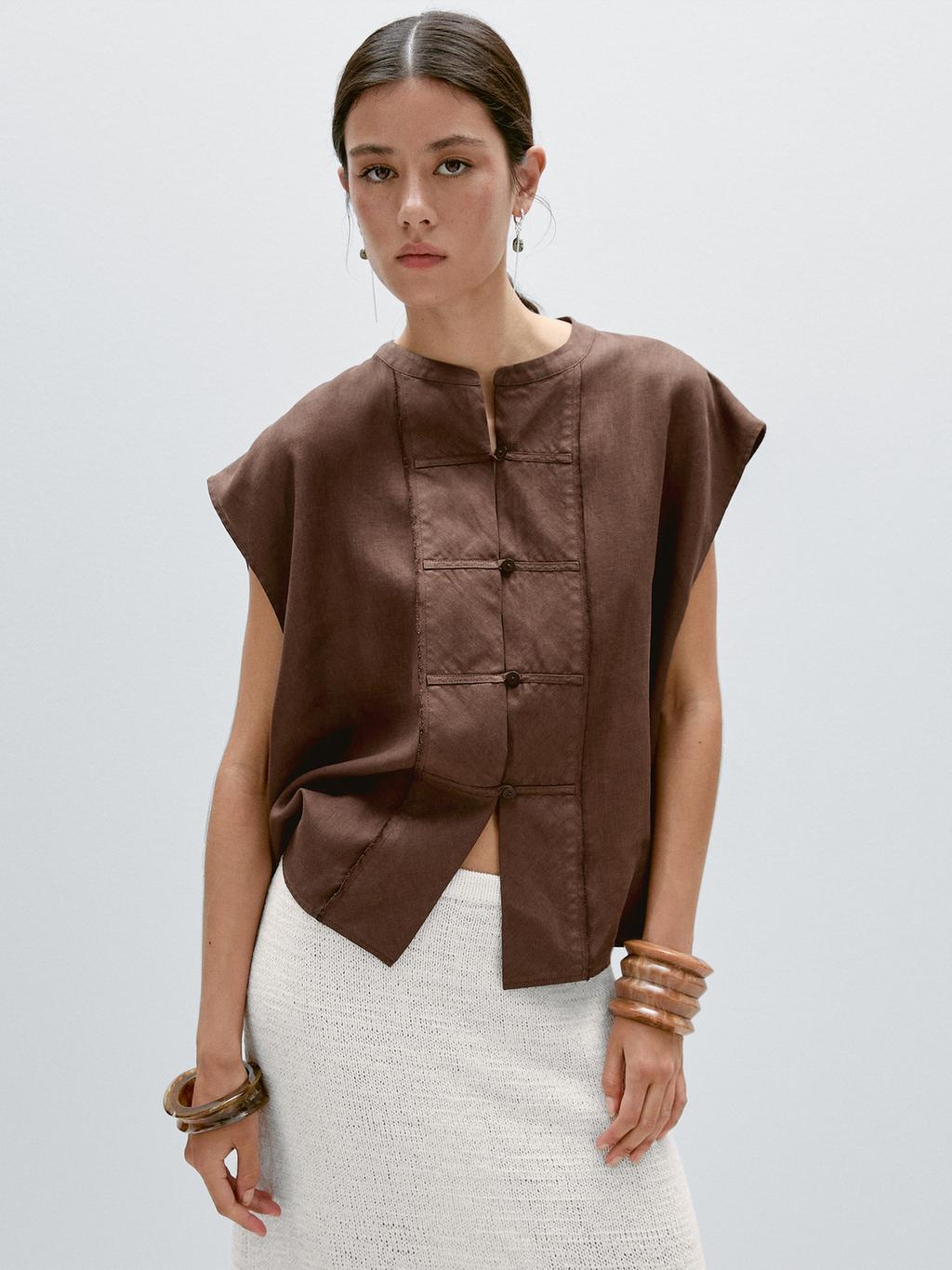 Waistcoat with buttoned chest detail