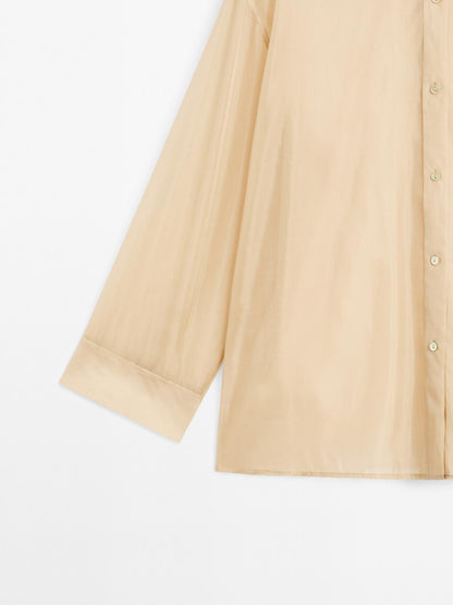 Mulberry silk blend organza shirt
