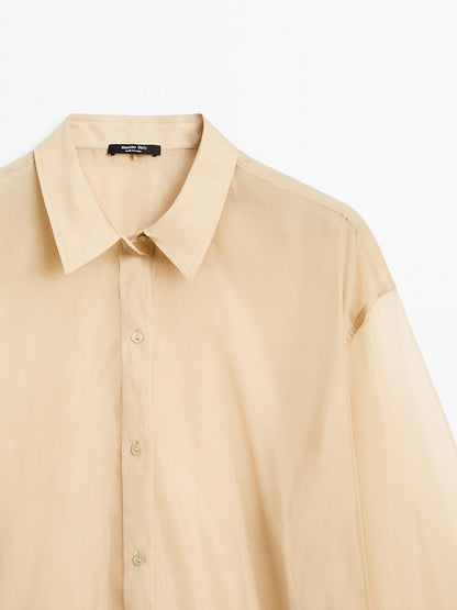 Mulberry silk blend organza shirt