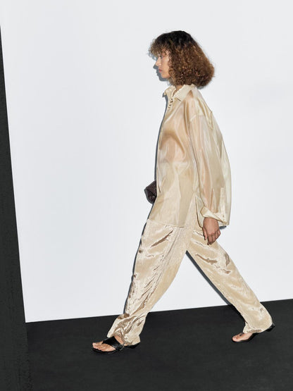 Mulberry silk blend organza shirt