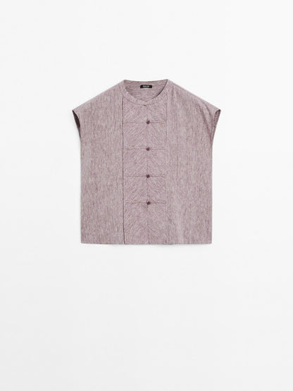 Flowing blouse with bib detail