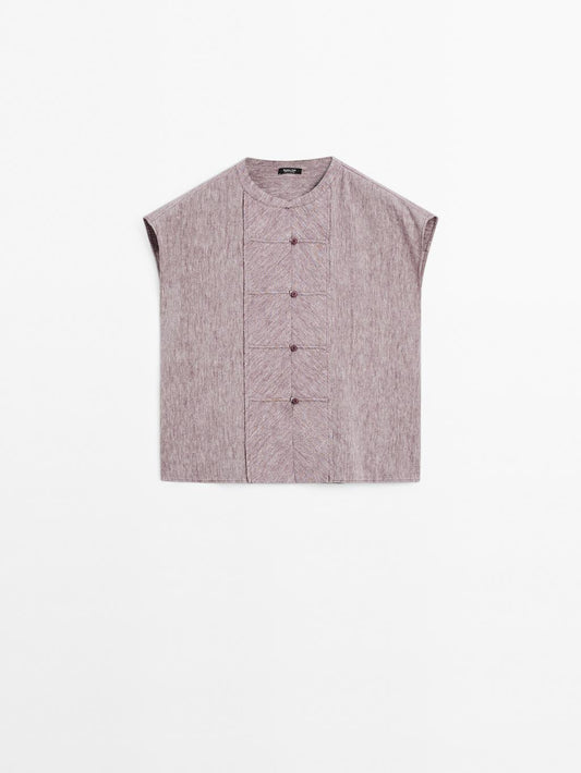 Flowing blouse with bib detail