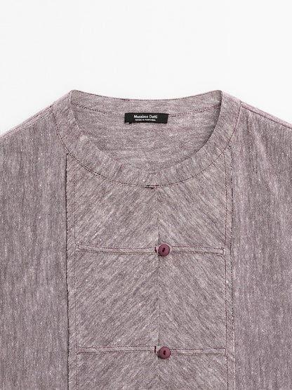 Flowing blouse with bib detail