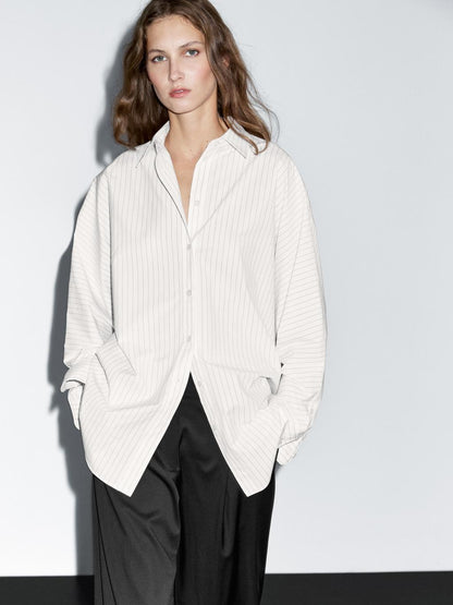 Striped batwing sleeve shirt